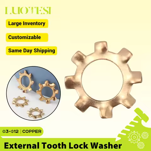 10/20/50pcs External Tooth Lock Washers Copper M3 M4 M5 M6 M8 M10 M12 Star External Toothed Lock Spa
