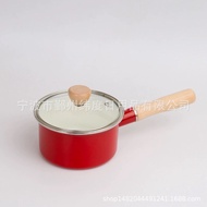 HY&amp; Japanese Style14cmEnamel Milk Pot Enamel Milk Pot Baby food pot Instant noodle pot Hand Pot RJ6D