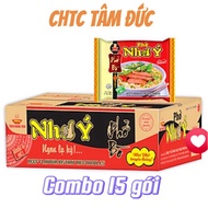 Combo of 15 packs of Nhu Y Beef Pho, 65g pack