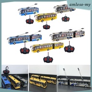 [AmlesoMY] RC School Bus 1/32 27MHz Remote Control Bus for Kids, Realistic Lights, Electronic Truck 