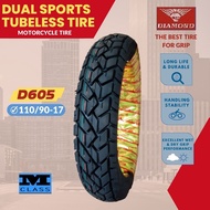 R17 & R19 D605 DUAL SPORTS TIRE FOR XR150L, XTZ150 - DIAMOND TIRE 90/90-19 TL; 110/90-17 TL; 90/90-1