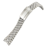 IRJFP 21mm 904L Solid Stainless Steel Watch Band Fit For Rolex Strap 41mm Oyster Perpetual Datejust 