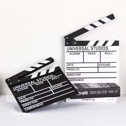 30 x 27cm Director Video Scene Clapperboard Wooden TV Movie Cinema Clapboard Photography Prop for Vl