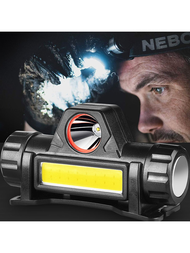 1入組usb充電式便攜頭燈,防水led強力禿頭燃燒體驗,戶外探險、釣魚、便攜式照明燈,手電筒