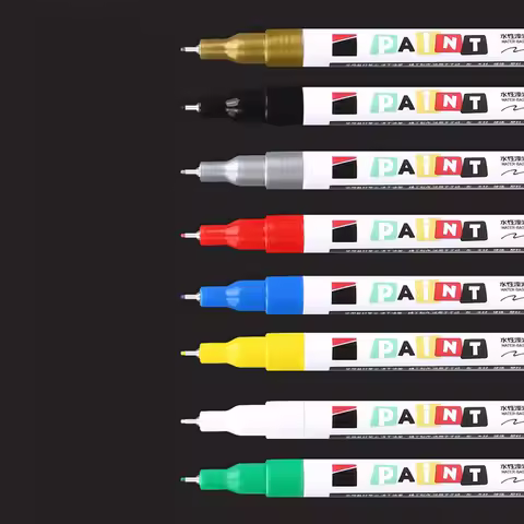 12Colors 0.7mm Ultra-Fine Paint Markers - Quick-Dry Pens for Model Kits,Canvas Art & Outlining | Wat