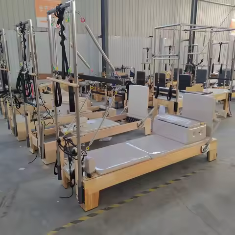 Luxury Yoga Pilates Reformer Exercise Commercial Custom Wood Reformer Pilates Tower 3-in-1 Machine p