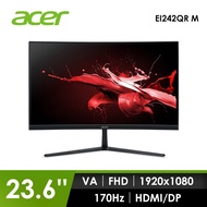 (福利品)ACER 24型 170Hz 曲面液晶顯示器 EI242QR M