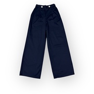 {C233}•Navy Blue Straight-Leg Pants GU Size M