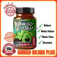 GINKGO BILOBA Plus | 30 Softgel | Cegah Rabun Silau dan Retina Mata Glucoma Dementia