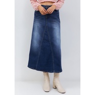 C5x Jeans - Women's A-Line Acid Wash Jeans Skirt blue gray blue gray 7/8-7/9 / Mermaid A-Line denim 