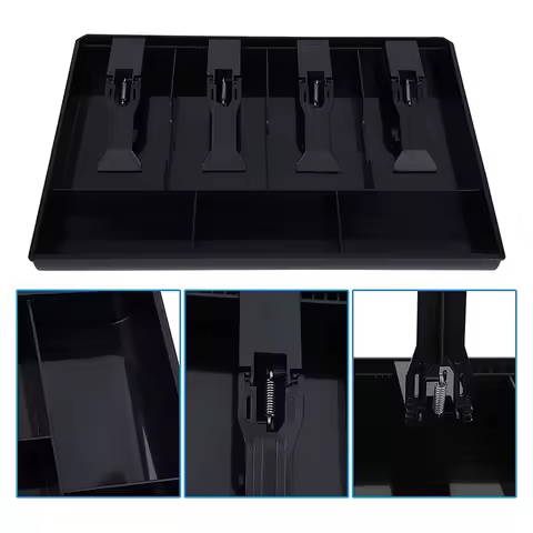 Cash Register Drawer - Cash Money Tray Replacement 4 Bill/3 Coin Cash Register Insert Tray,12.6 X 9.