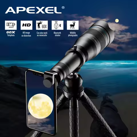 APEXEL 60X monocular telescope 36X 28X long range HD Zoom Mobile Telephoto Lens telescope for cell p
