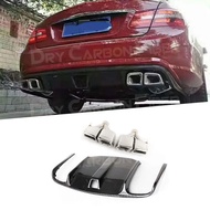 Carbon Fiber Rear Bumper Lip with Exhuast Tips For Benz E Class W207 C207 Coupe E260 E300 E350 Sport