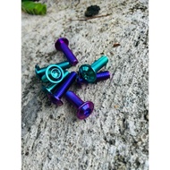 TC4 / GR5 100% Titanium Alloy M8*25MM M8*30MM Brake Disc Screw Hub Sprocket Footrest Y15 LC135 RS150