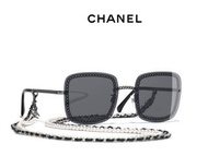 實體店面！【Chanel香奈兒】-CH4244 108S4/太陽眼鏡/大方框/附可拆LOGO眼鏡鏈/三條鏈