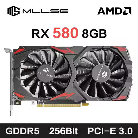 MLLSE AMD RX 580 8GB 2048SP Gaming Graphics Card GDDR5 256Bit PCI-E 3.0 ×16 8Pin Radeon GPU Rx 580 V