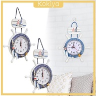 [Kokiya] Mediterranean Wall Clock Nautical Clock for Kitchen Indoor Dining Room
