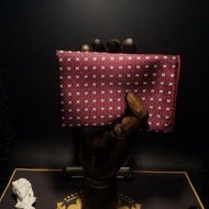 酒紅色真絲小碎花口袋巾復古手帕絲巾