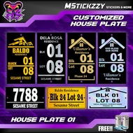 HOUSE ADDRESS PLATE NUMBER 01 | 9x5 INCHES | 3MM ACRYLIC HOUSE PLATE | WATERPROOF