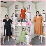 Pc-S1D2 V-Neck Dress Wrinkled Sleeves Beautiful Shape Looks Expensive!!!Say Hello To Chat Only Befor