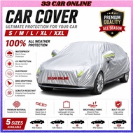 (MADE IN MALAYSIA) Car Body Cover Car Cover Outdoor Waterproof Uv Protection Penutup Kain Selimut Ke