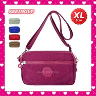SEEINGLY Girl Clutch Bag 4 Zip (XL) Size Lady long Purse Women Sling Bag Shoulder Bag Washable Nylon