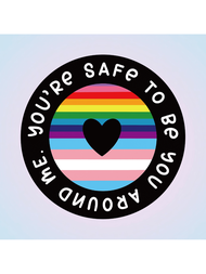 Miếng dán vinyl You're To Be You Around Me - Decal Ally có hình trái tim cờ tiến bộ, lời khẳng định