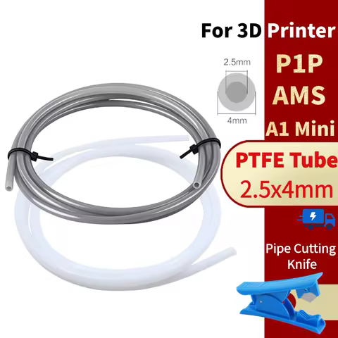 2.5mm IDx4mm OD PTFE Tube Fits Direct Drive Extruder 3D Printer for Bambu Lab A1/A1 mini/P1P/P1S/X1C