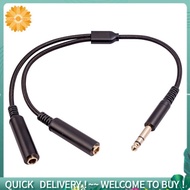 Audio Adapter Cable Audio Cable 6.35 mm Male to 2 6.35 mm Female Audio Adapter Cable 1/4 6.35mm Plug
