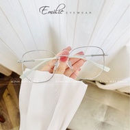 Angular metal eyeglass frames for men and women, large size, lightweight, Emilie 90029KL eyeglasses