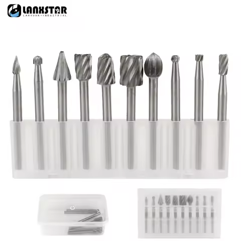 6/10pcs Set HSS Routing Router Drill Bits Set for Dremel Carbide Rotary Burrs Tools Wood Stone Metal