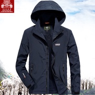 Battlefield JEEP Musim Bunga dan Musim Gugur Kasual Jaket Kalis Angin Longgar Bergaya Jaket Sukan Lu