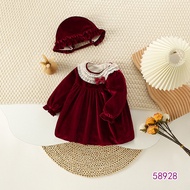 12.9 Girls' Velvet Dress Children's Fleece Anniversary Dress Two-Piece Set