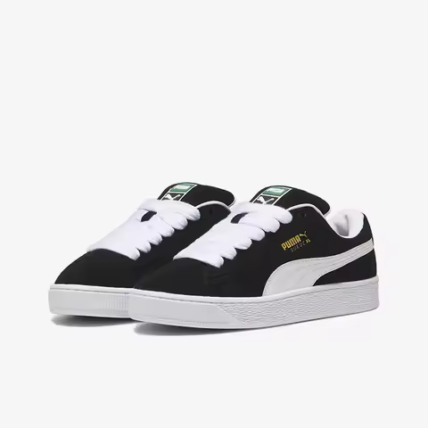 PUMA Suede XLXL Unisex Low-Top Skate Shoes, Minimalist and Trendy in Black and White Colorway 395205