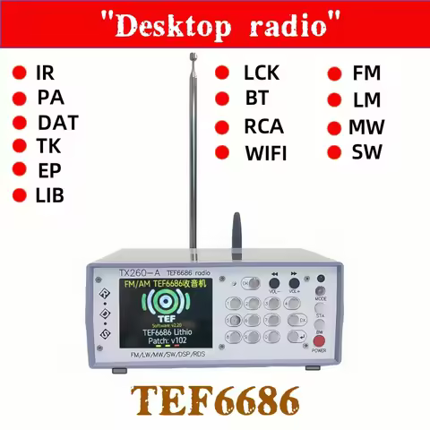 1Set Latest TEF6686 FM SW/MW/LW Full Band Radio RDS + Battery Speaker Charger Antenna FM AM Radio FM
