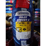 Ban michelin pilot street 2 uk 110 / 70 - 17 VERSI TUBELESS original  FREE PENTIL