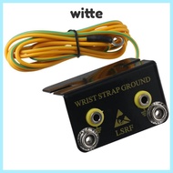 WITTE Ground Cord Bench Mounted, 1.8M Length Cord L Shaped ESD Wrist Strap, Easy to Install Dual Ben