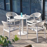 Nordic Table Chair Coffee Garden Combination Rattan Chair Rattan Combination Hotel Terrace Leisure O