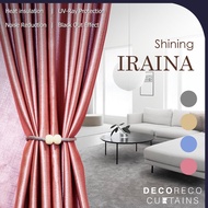 Langsir Iraina 80% Blackout 3D Amboss Texture Ready Stock Siap Jahit Tebal Berat Curtain Hook / Ring