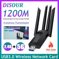 DISOUR อะแดปเตอร์3.0 USB WiFi Mbps 4เสาอากาศของแท้802.11AX แบนด์คู่2.4G/5GHz เครื่องส่งสัญญาณไวไฟไร้สายการ์ดเน็ตเวิร์คสำหรับ Win 10/11 PC