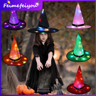 Halloween Glowing Witch Hat with led light Lantern Strap cap LED Glowing Witch Hat Wizard Hat