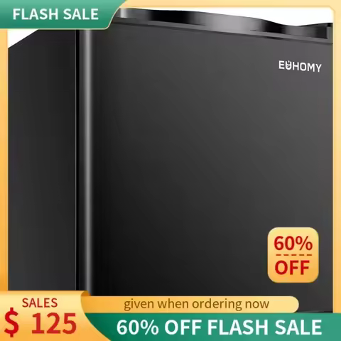 QWEUHOMY Mini Freezer Countertop,1.1 Cubic Feet,Single Door Compact Upright Freezer with Reversible 
