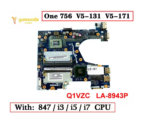 Q1VZC LA-8943P For ACER Aspire One 756 V5-131 V5-171 Laptop motherboard With Dual Core i3 i5 CPU Tes