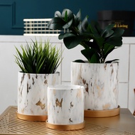 [in stock] Simple|Ceramic marble pattern with gold accents B Modern minimalist Nordic style art flow