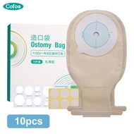 Cofoe 10pcs One-piece Colostomy Stoma Bag 20-65mm Cut Size Ostomy Pouch Disposable Ileostomy Fistula Bags Waterproof Cover Set