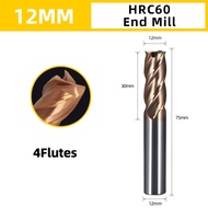 End Mill Carbide 4 Flute Tungsten Steel Milling Cutter Nano Coating HRC55°/58°/60°/65° Cnc Machine C