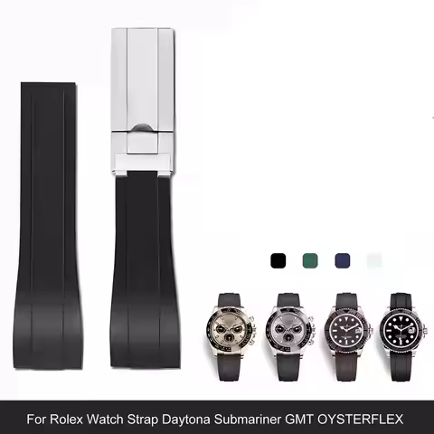 Nature Soft Silicone Rubber Men Watchband For Rolex Watch Strap Daytona Submariner GMT OYSTERFLEX Br