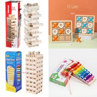 Jangka Game 2 Sizes 48 Pieces/54 Pieces Of Wooden Building Blocks With 4 Dice Toys Woodworking Games