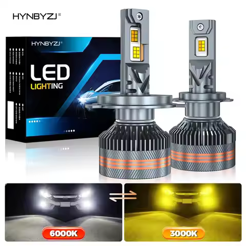 HYNBYZJ New Upgraded Dual-Color 3000K 6000K One-Click Switch LED Headlight H1 H3 9005 9006 9012 HIR2