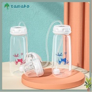 TAMAKO Feeding Bottle Set, 8oz/240ml Normal-Neck Hands-Free Baby Bottle, Self-Feeding with Straw Bru